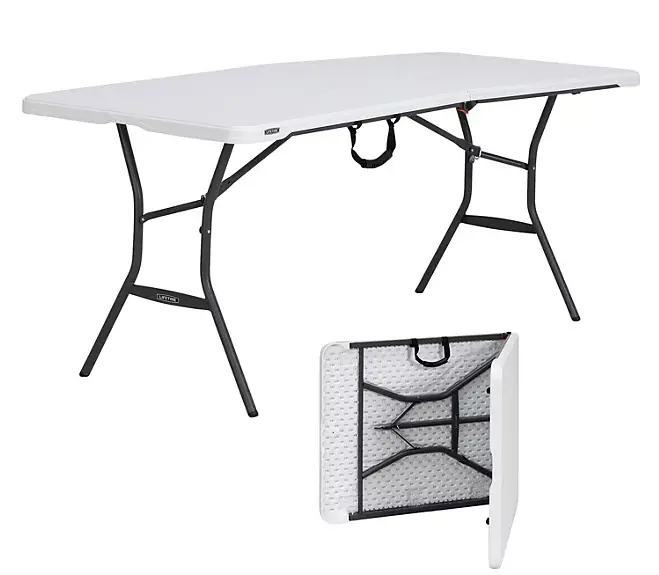 Lifetime 6-Foot Light-Duty Fold-In-Half Table For Commercial Use 1