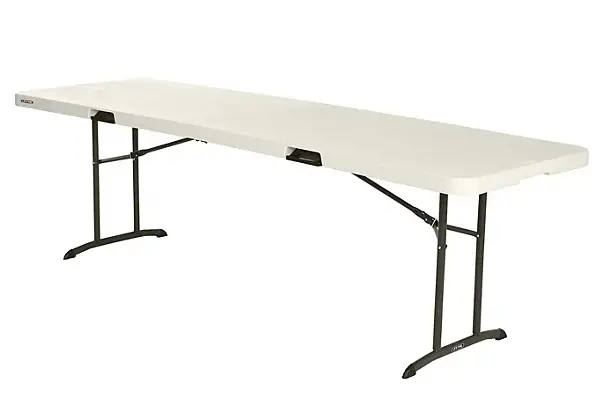 Lifetime 8-Foot Fold-In-Half Commercial Table In Almond 1