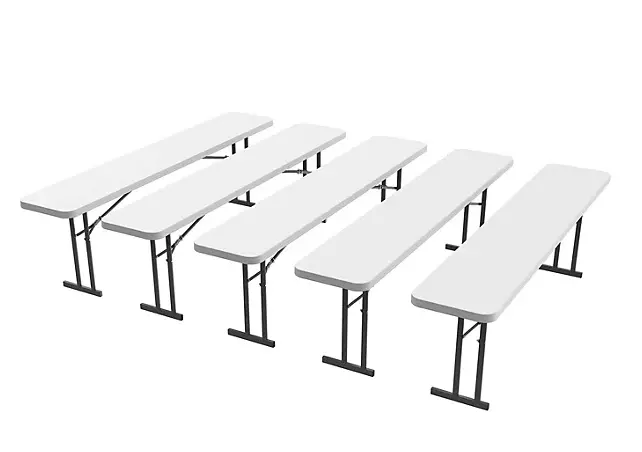 Lifetime 8-Foot Seminar Folding Tables – 5-Pack, White Granite Finish 1