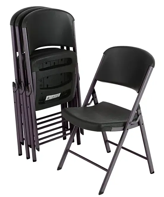 Lifetime Contoured Commercial Folding Chairs – Assorted Colors, 4-Pack 1