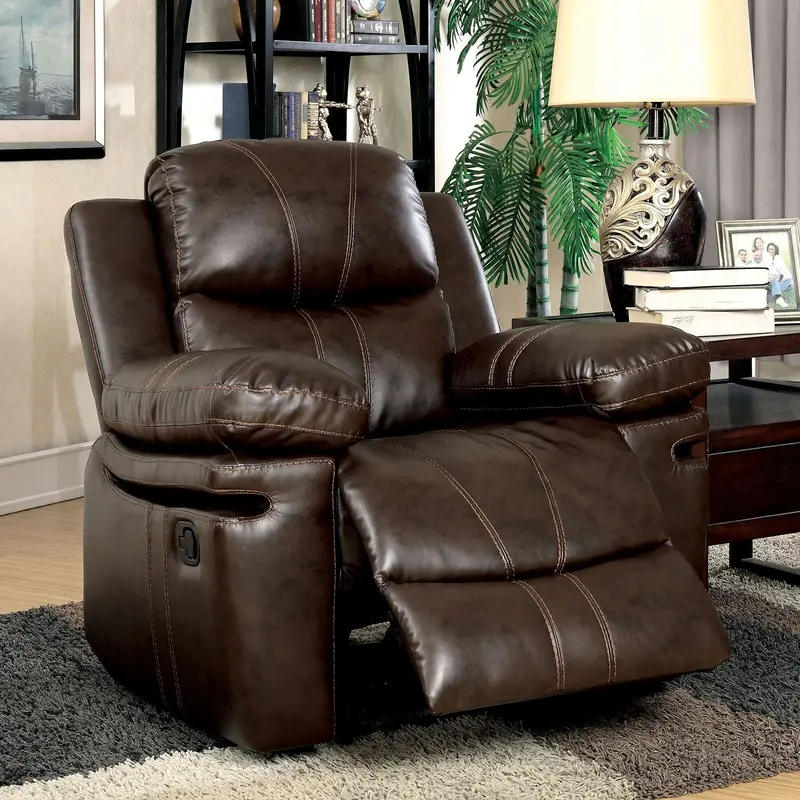 Listowel Classic Recliner Chair With Smooth Manual Operation – Furniture Of America Cm6992-Ch 1