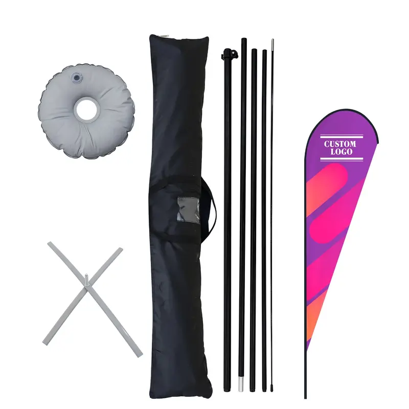 Logo Teardrop Flag – 7.4Ft Height With Cross Base 1