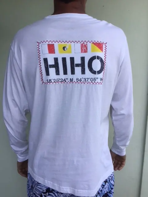Long Sleeve Hiho Flags Patch T-Shirt – White 1