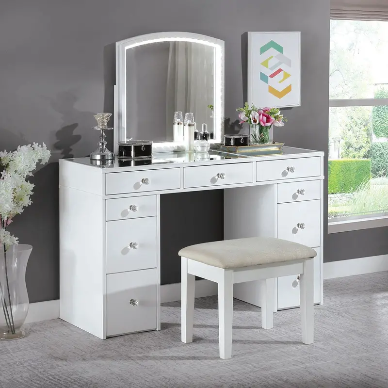 Louise Vanity Set With Stool By Furniture Of America (Foa-Dk5240-Set) 1