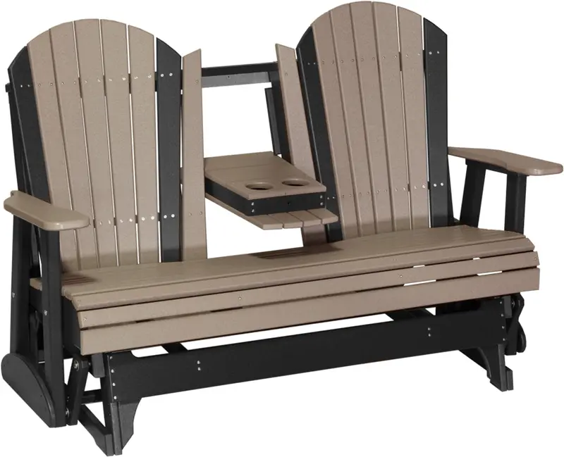 Luxcraft 5-Foot Adirondack Glider Featuring Integrated Console 4