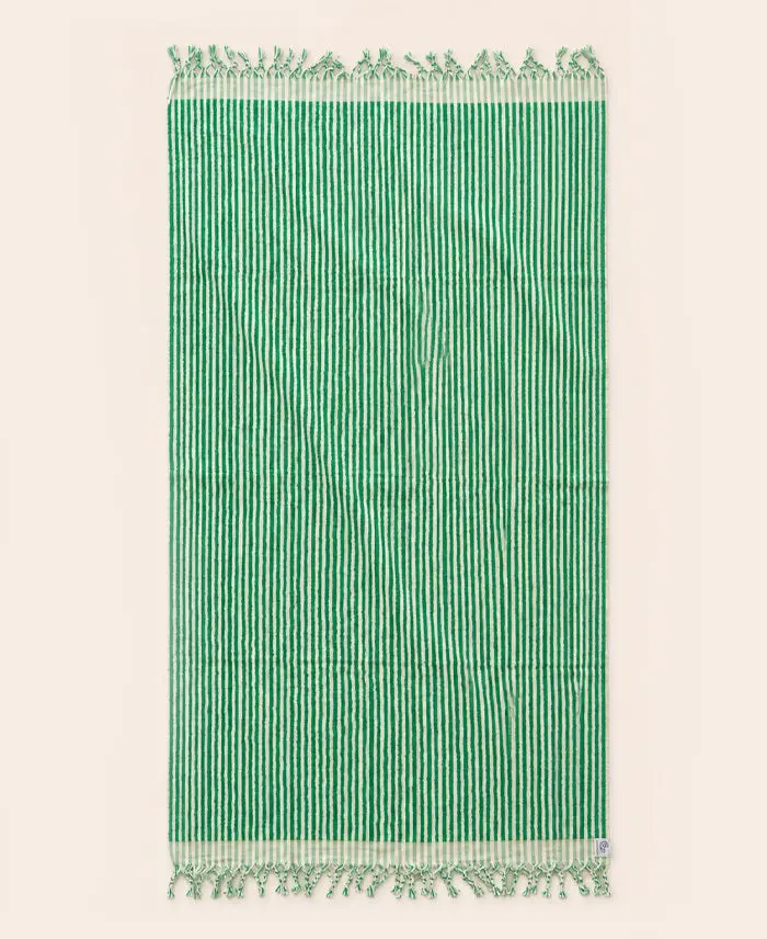 Luxe Terry Stripe Beach Towel – Dual-Tone Design 1