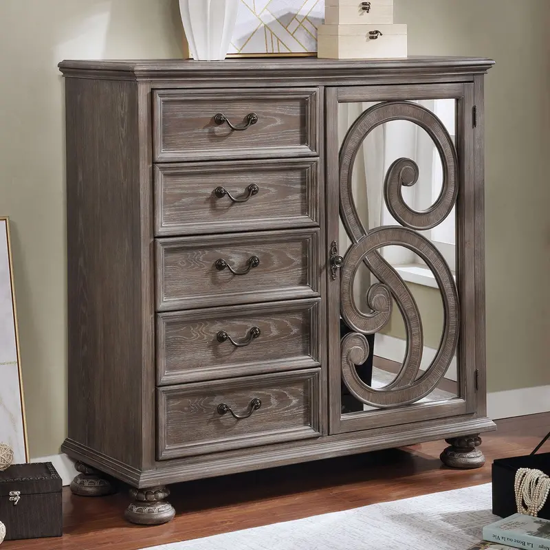 Lysandra White Armoire With Mirror By Furniture Of America 1
