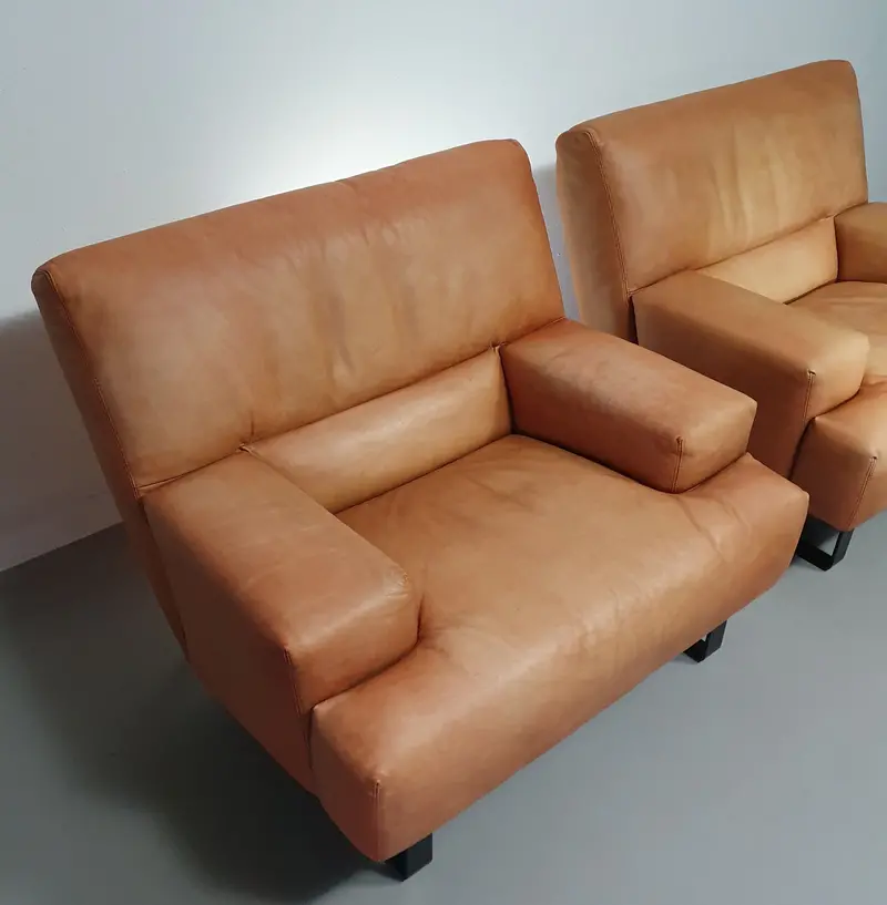 Machalke Thick Saddle Leather Two-Seater Loveseat 1