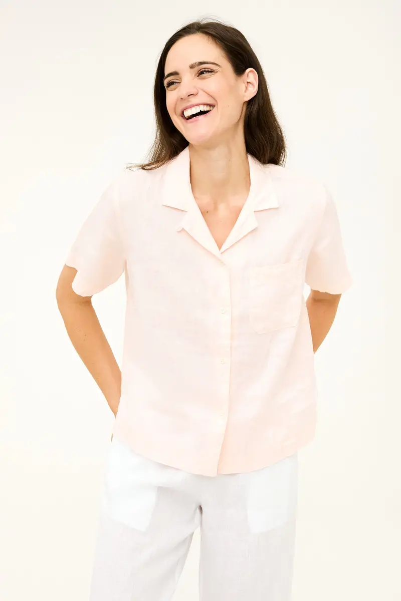 Maddie Barely Pink Camp Shirt 1