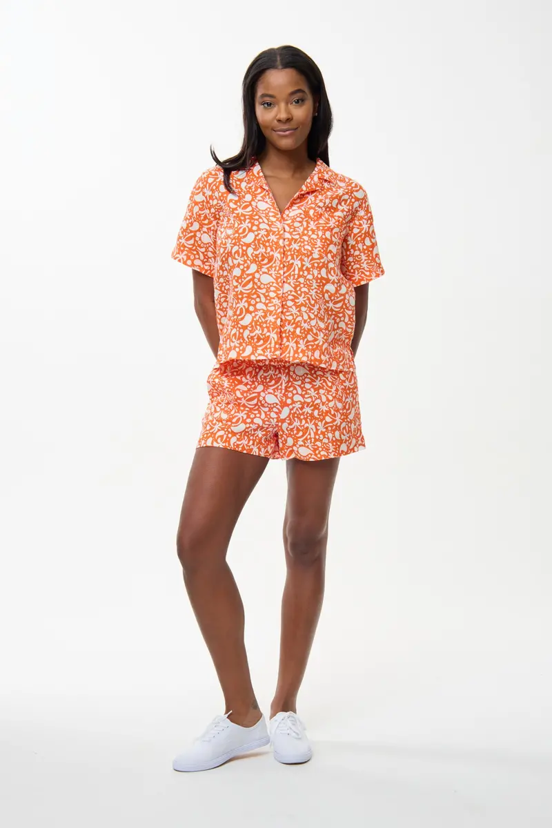 Maddie Caribbean Camp Shirt – Rum Punch 1