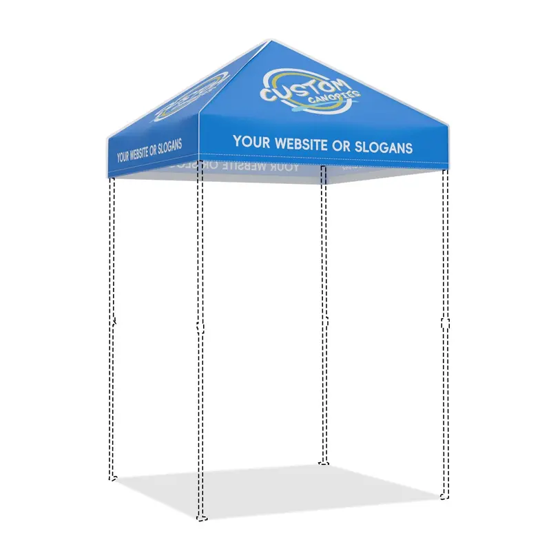 Made-To-Order 5×5 Canopy Top Cover With Attached Sidewall 1