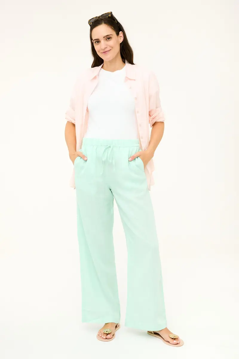 Mallorca Ice Green Linen Pants 1