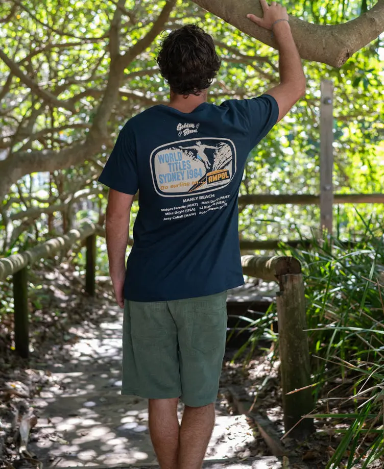 Manly Ampol Vintage-Inspired Navy T-Shirt 1