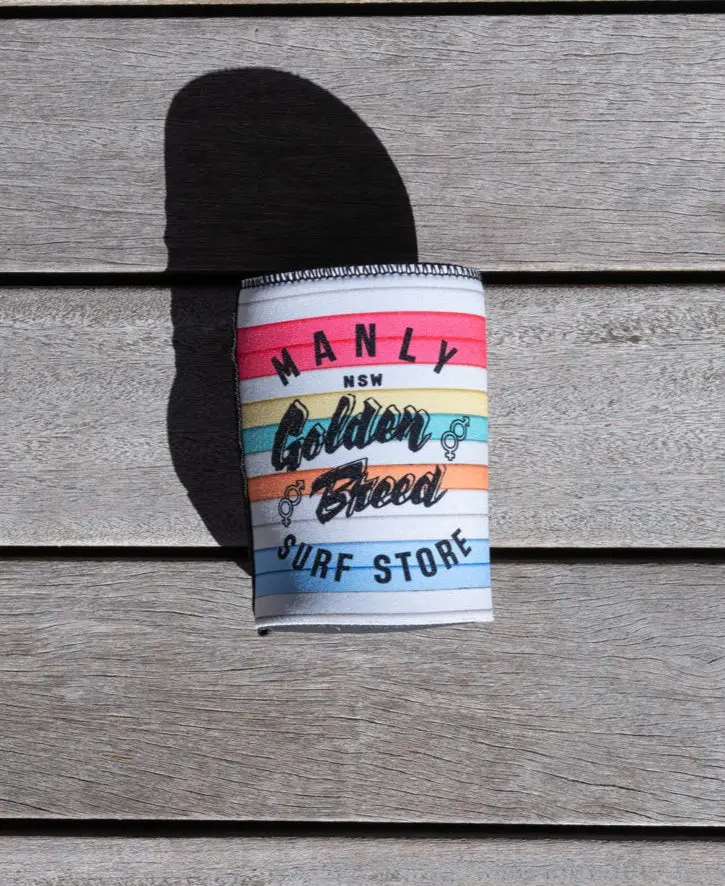 Manly Stubby Holder With Stripe Design 1