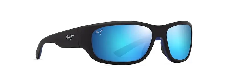 Maui Jim Blue Hawaii Maukele Sunglasses – Black, Grey, And Blue Design 1