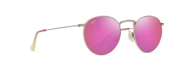 Maui Jim Sunrise Pukaua Sunglasses – Light Gold Frame With Pink Mirror Lens 1
