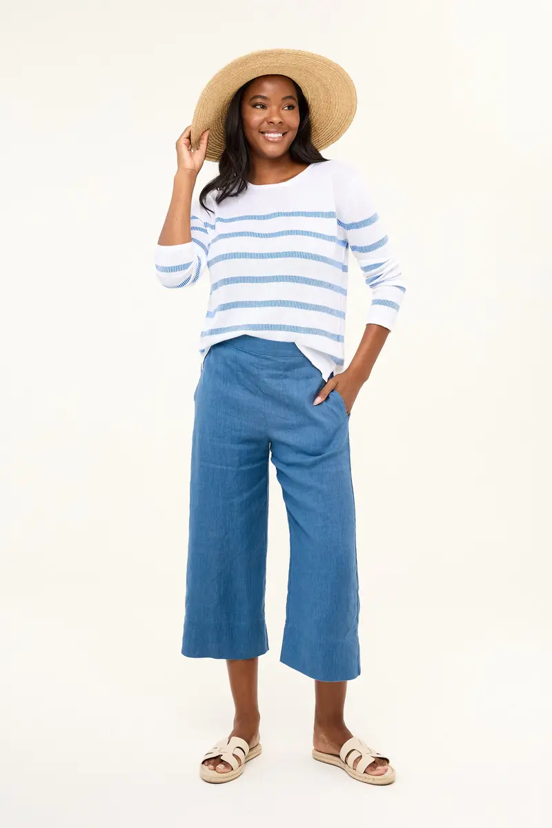 Mellow Linen Capri Pants – Vintage Indigo 1
