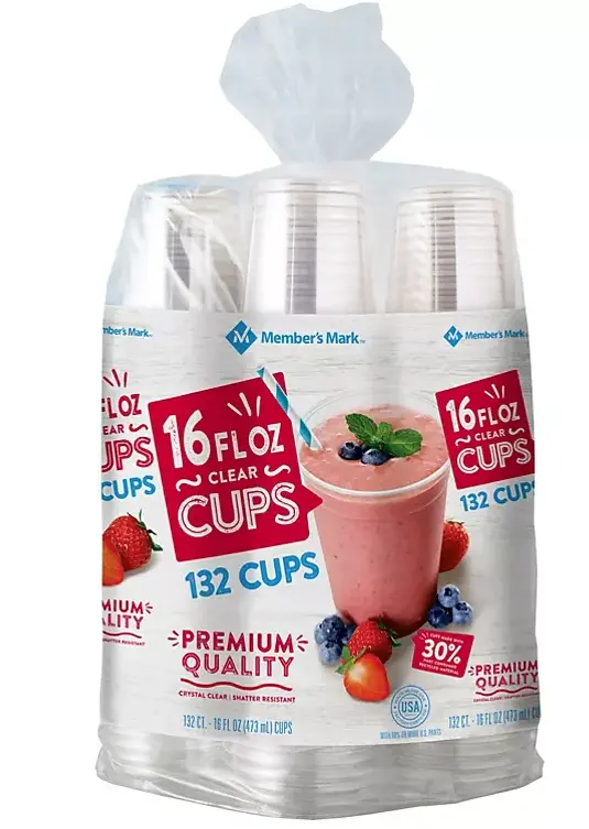 Member'S Mark 16 Oz. Clear Plastic Cups – 132 Count 1