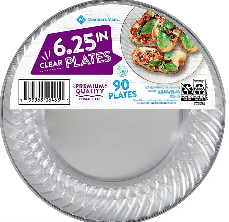Member'S Mark 6.25-Inch Clear Disposable Plastic Plates – 90 Count 1