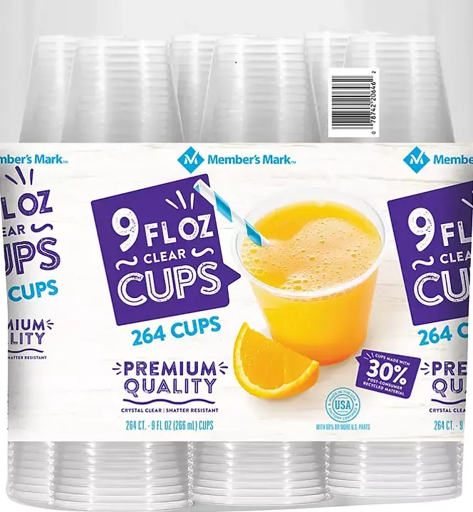 Member'S Mark 9 Oz. Clear Plastic Cups – 264 Count 1