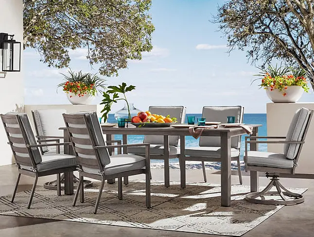 Member'S Mark Cahaba 7-Piece Outdoor Dining Set With Grey Cushions 1