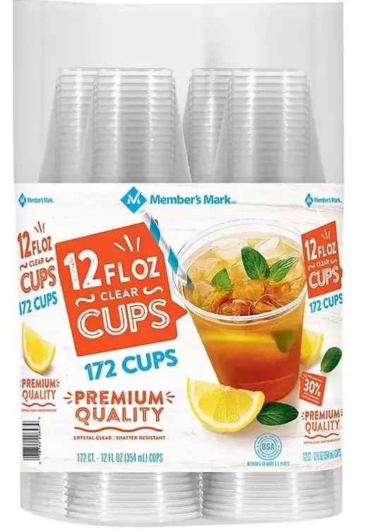Member'S Mark Clear 12 Oz. Disposable Plastic Cups – 172 Count 1