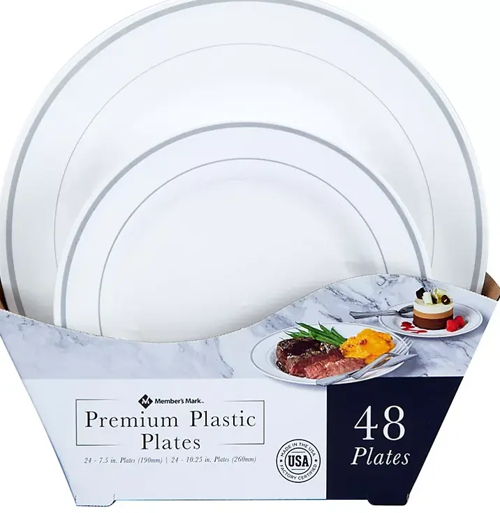 Member'S Mark Heavyweight Disposable Plate Combo – 48 Count (Assorted Sizes) 1