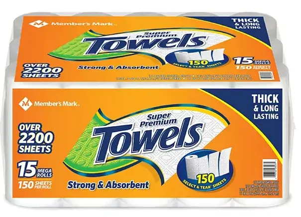 Member'S Mark Super Premium Select & Tear Paper Towels – 15 Rolls, 150 Sheets Per Roll, 2-Ply 1