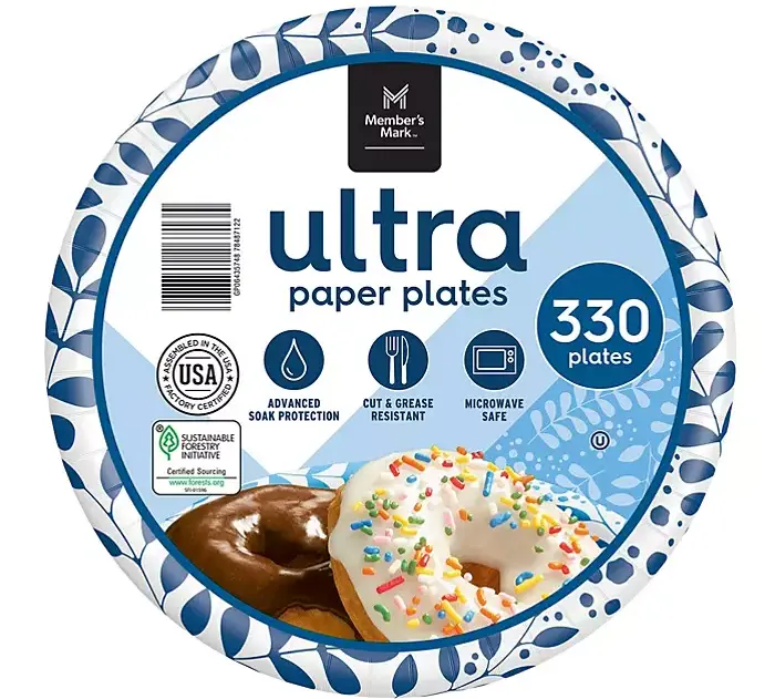 Member'S Mark Ultra-Thin 6.875-Inch Dessert & Snack Paper Plates – 330 Count 1