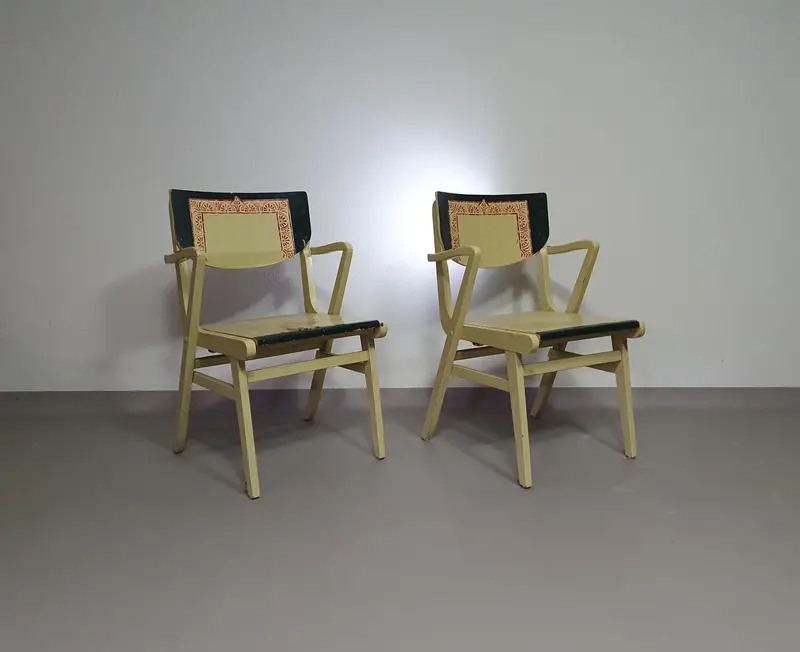 Mid-Century Coupling Chairs – Decorative Matching Pair From The 1950S 1