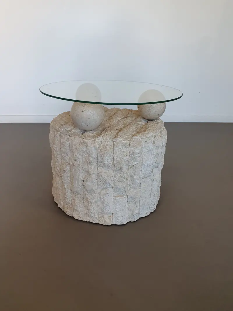 Mid-Century Postmodern Magnussen Ponte Fossil/Mactan Coffee Table Set, 1980S 1