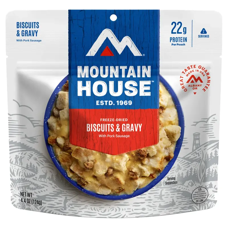 Mountain House Biscuits & Gravy – Freeze-Dried Meal 1