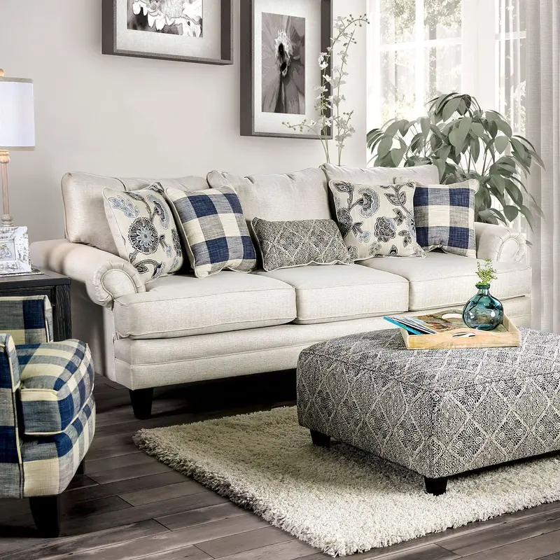 Nash Transitional Living Room Sofa By Furniture Of America – Sm8101-Sf 1