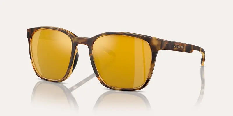 Native Targhee Square Polarized Sunglasses – Matte Tortoise Frame With Bronze Reflex Lens 1