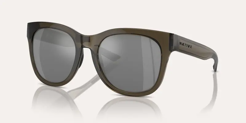 Native Tiaga Sunglasses With Smokey Quartz Lenses And Silver Reflex Polarization 1