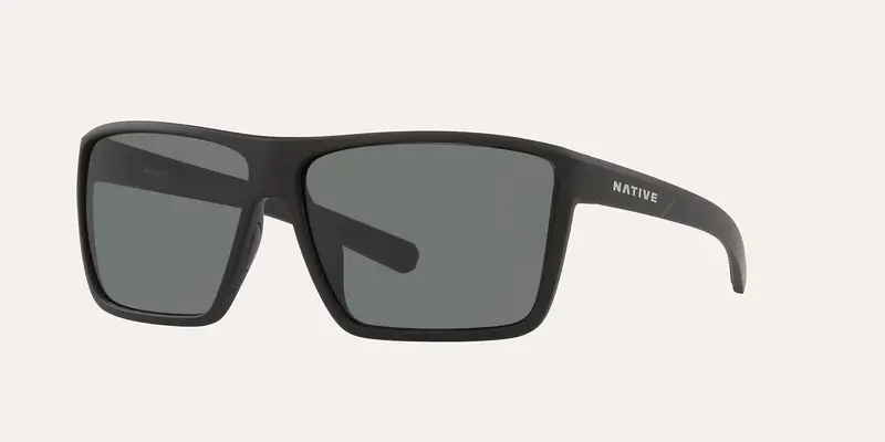 Native Wells Xl Matte Black Sunglasses With Grey Polarized Lenses 1
