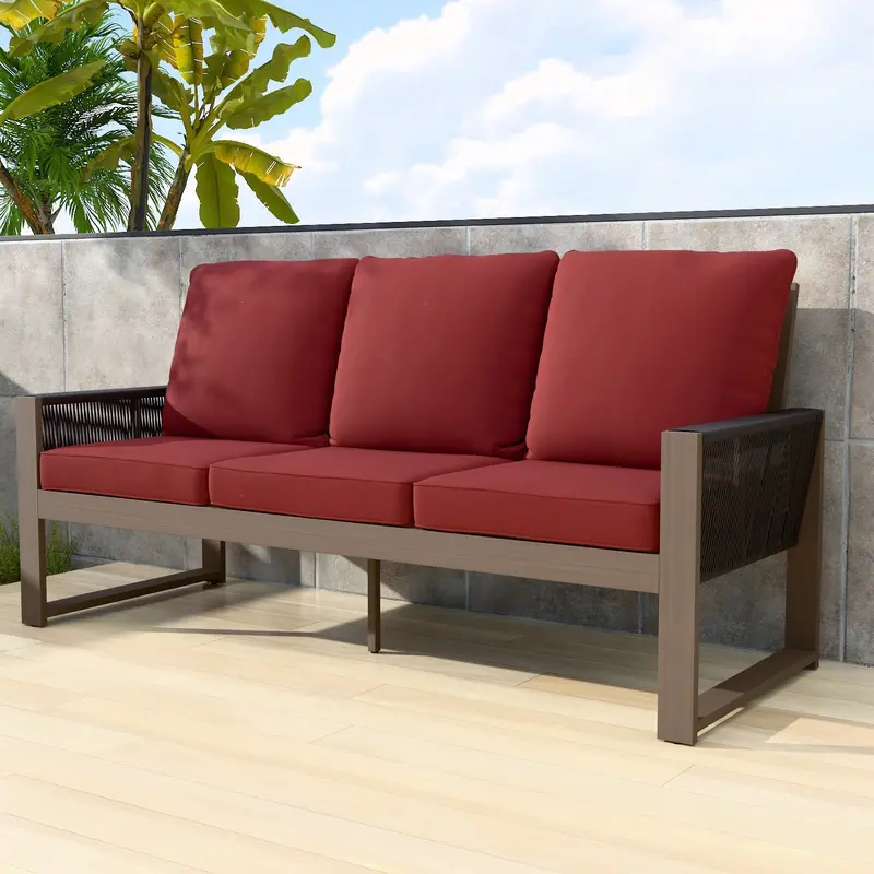 Natural Cedar 3-Seater Outdoor Sofa For Patios And Decks 2