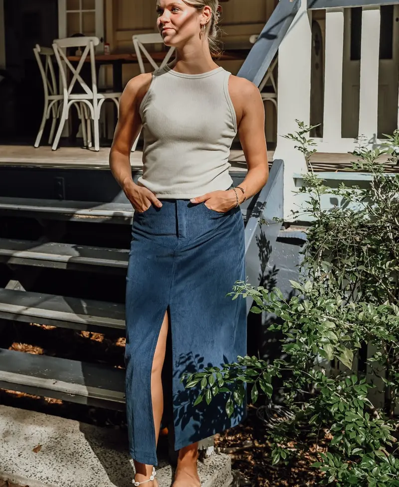 Nellie Maxi Skirt – Petrol-Toned Elegant Drapery 1