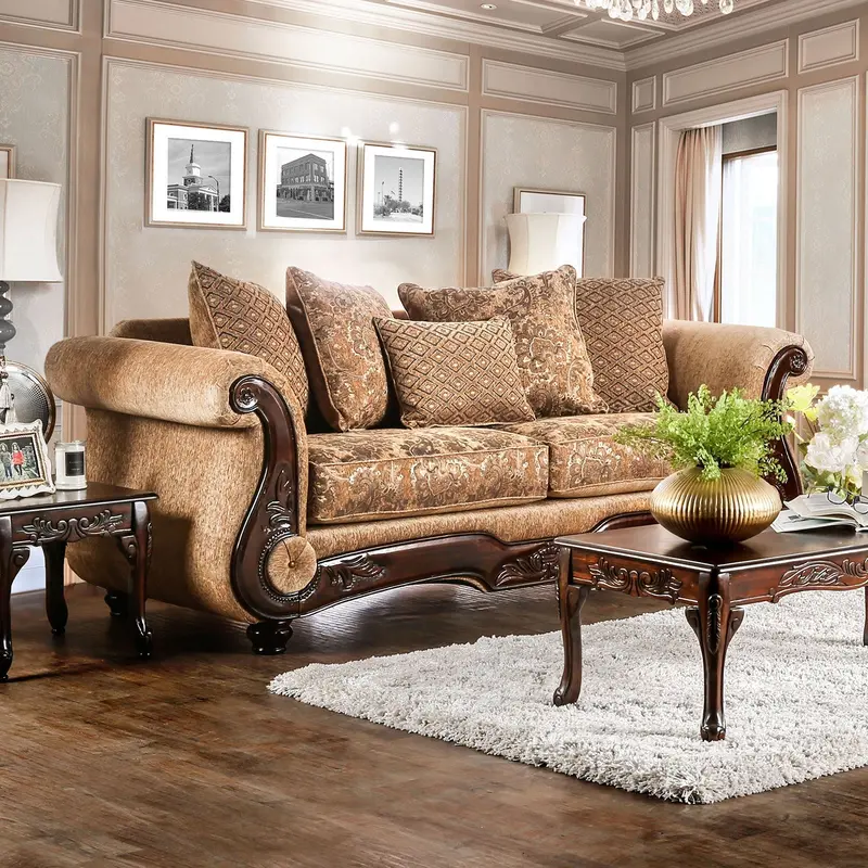 Nicanor Tailored Linen-Blend Sofa By Furniture Of America – Sm6407-Sf 1