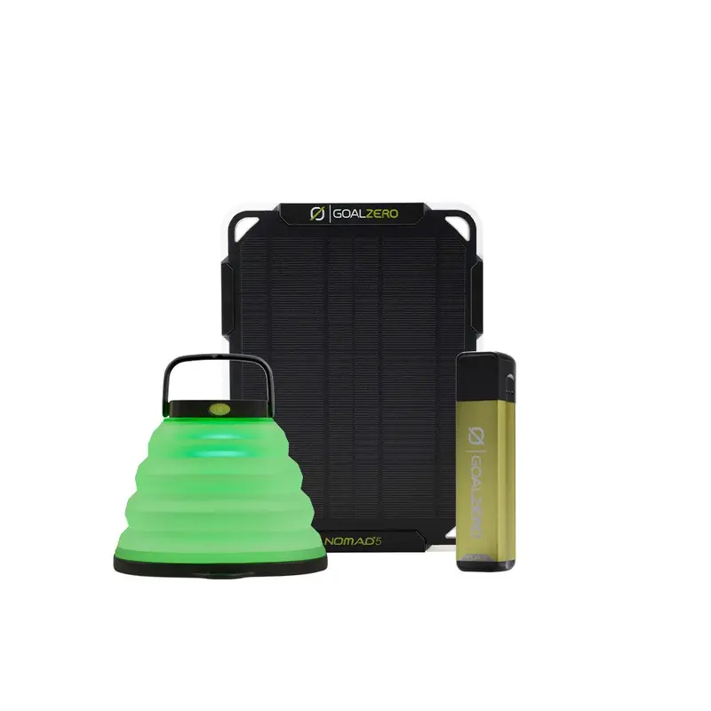 Nomad 5 Solar Panel, Flip 12 Power Bank, And Chroma Light Bundle 1