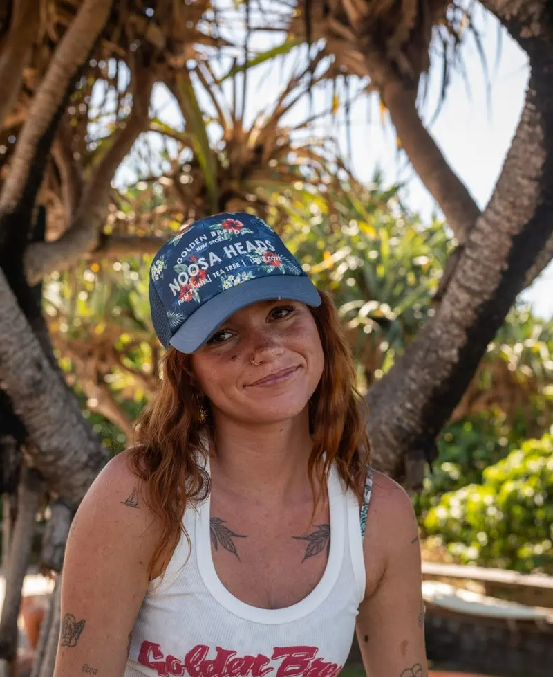 Noosa Aloha Trucker Cap In Dark Denim 1