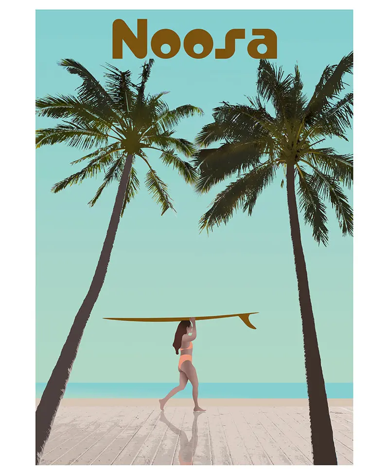 Noosa Heads Palm Tree Postcard – Tropical Queensland Vista 1