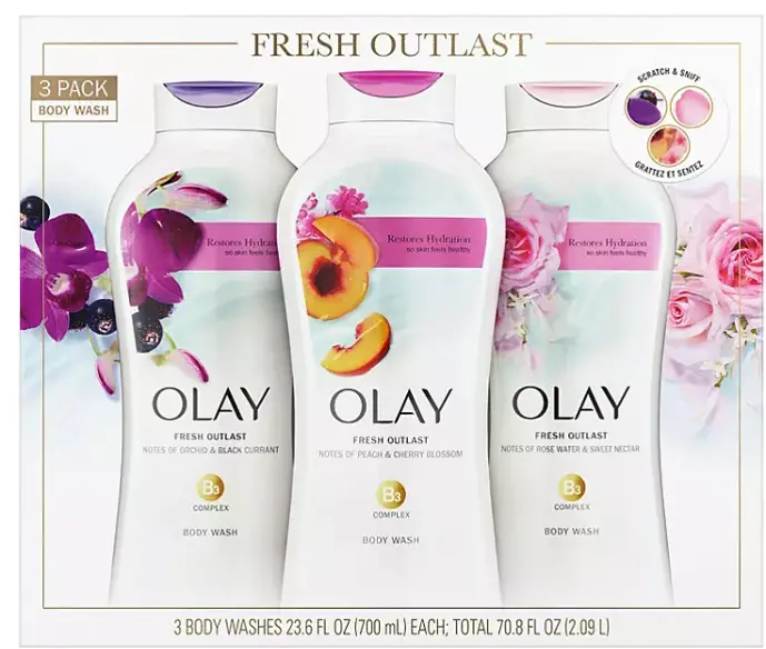Olay Fresh Outlast Vitamin B3 Body Wash (23.6 Fl Oz, 3-Pack) 1