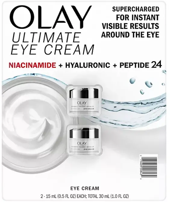Olay Ultimate Niacinamide + Hyaluronic + Peptide Eye Cream (0.5 Fl Oz, 2-Pack) 1