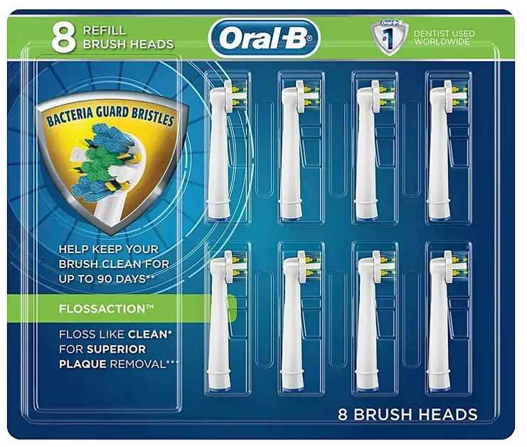 Oral-B Floss Action Electric Brush Head Refills – 8-Pack 1