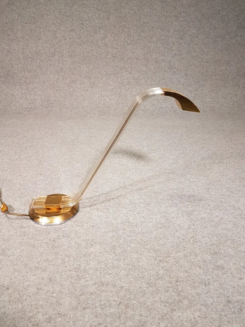 Original Cobra Table Lamp In Brass And Lucite – Grupo Mci Spanish Design, 1970S 1