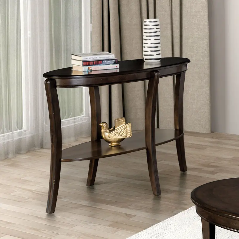 Orkdal Sofa Table By Furniture Of America – Rustic Brown Wood Fm40001Br-S 1