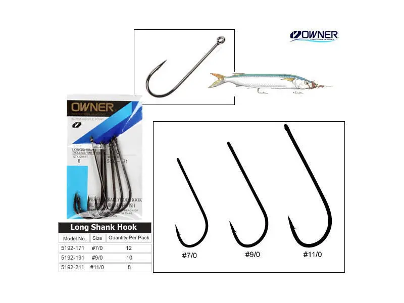Owner Longshanks Trolling Bait Hook – For Large Game Fish 1