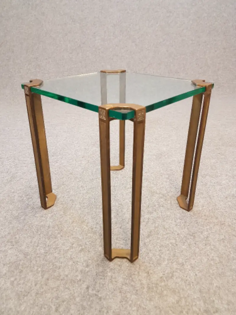 Pair Of Brass-And-Glass Side Tables By Peter Ghyczy, Mid-Century Design 1