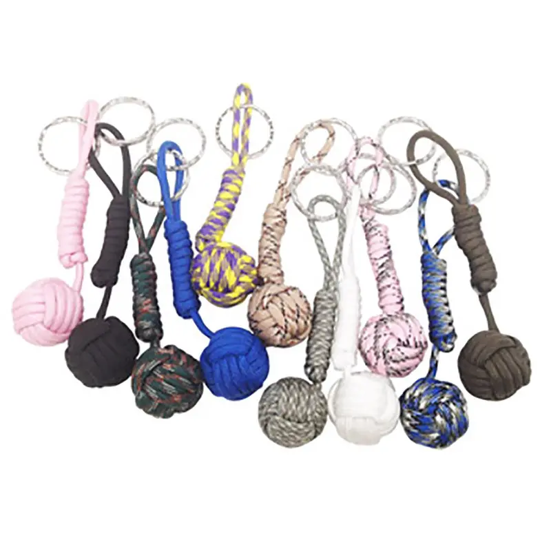 Paracord Monkey Fist Keychain – Adjustable Knotted Fob With Custom Length 1